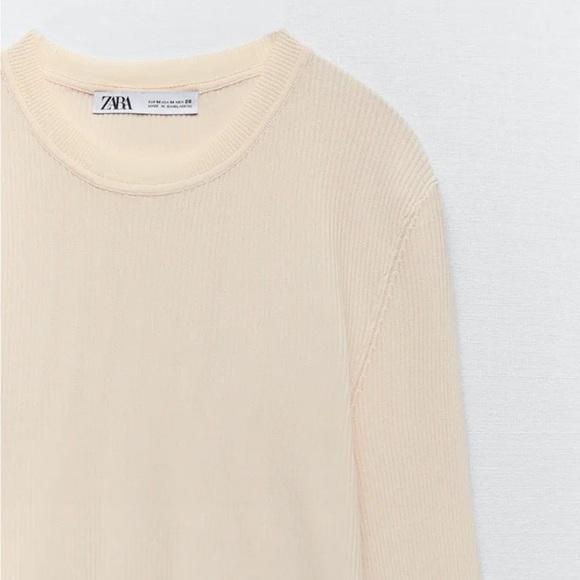 ZARA Ribbed Long Sleeve Top - Picture 7 of 13